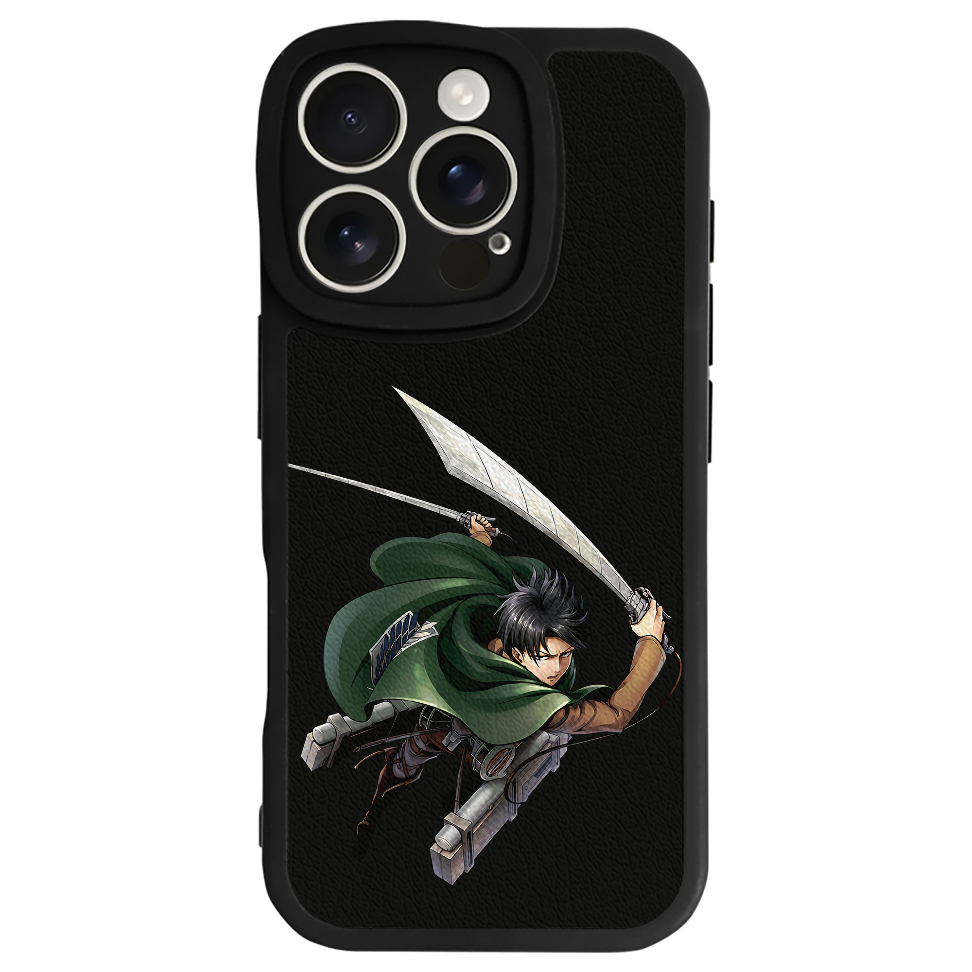 （画像用） 進撃の巨人 リヴァイ·アッカーマン Attack on Titan Levi Ackerman 【iPhone 16シリーズ対応】シリコンスマホケース（レザー調） 材質：シリコン